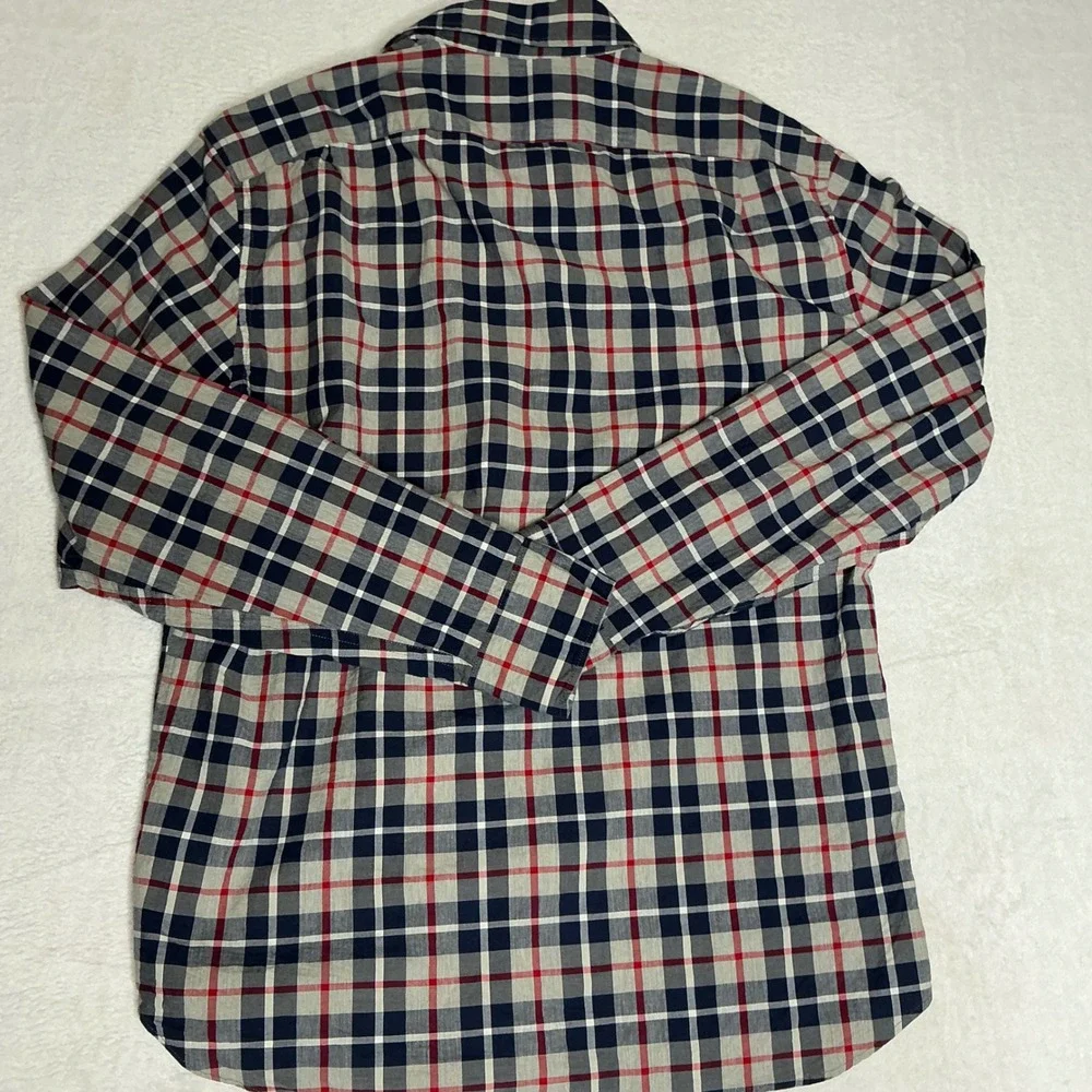 J. Crew Mens Slim Flex Washed Plaid Button Down‎ Shirt Size Large